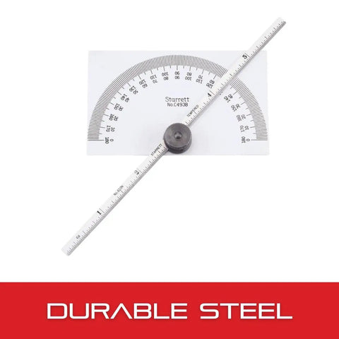 Durable steel Angle And Depth Gauge Combo Tool Satin Finish Made In The USA White Protractor for woodworking and DIY