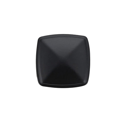 Single Hole Square Kitchen Cabinet Knobs In Matte Black, 25 Pack, Modern Euro Style Hardware To Upgrade Your Cabinets, Durable Metal Construction, Easy Install, Ideal For Kitchens, Bathrooms, And Dressers. Matte black square cabinet knob front view