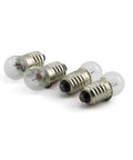 Close-up of Heavy Duty E10 Miniature Screw Base Light Bulbs 1.5 Volt 0.3 Amp Pack Of Twenty Five on white background.