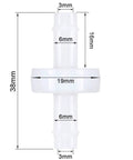 Mudder 4-pack PVDF check valve, 6mm, white plastic, one-way valve for fuel gas water air