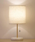 Gold Marble Base Bedside Table Lamp For Bedroom And Office A Tiny Yet Mighty Nightstand Light with cozy glow on nightstand