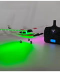 F949 RC Plane Ready To Fly 3CH 2.4GHz Remote Control Airplane For Beginners with LED lights and controller visible