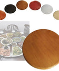 Big Ol Solid Wood Lazy Susan Turntable Rotating Serving Tray With Buttery Smooth Glide Swivel Base for dining tables with food.