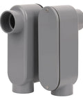2 Pack 1-1/2 Inch Rigid PVC Conduit Body Type LB Slip X Slip With Cover And Gasket Gray Built Tough For 90 Degree Turns Durable