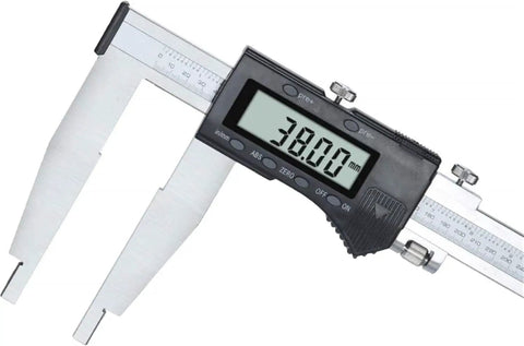 Digital Caliper Measuring Tool 0-800mm/31.5 Inch Range, ±0.06mmaccuracy displaying 38.00 mm on large LCD screen.