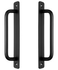 2 Pack Aluminum Sliding Barn Door Handles 7.1 Inch Long 160mm Center To Center Hole Spacing Black Closet Kitchen Cabinet Bathroom Pulls With Plate And Screws