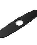 Slick Black Stainless Steel Faucet Cover Plate three hole sink escutcheon designed to cover unused holes, 10.03x2.36 inches.