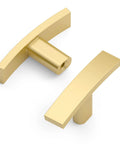 Brushed Gold Cabinet Knobs 10 Pack Single Hole 2 Inch Solid Zinc Alloy Cupboard Drawer Knobs For Kitchen Cabinets T Bar Hardware ZH0003