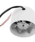 Pro Level 100mm Inline Duct Fan Whispers Silently While Pulling Smoke Directly Out From Kitchen Or Shop Grease Fume Ventilation Unit, top view showing steel blades.
