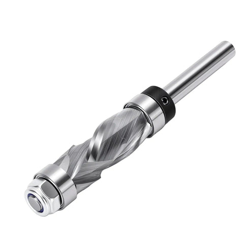 Top Picks Pocreation Compression Flush Trim Router Bit For Precise Woodwork Jobs with 1/4 Inch Shank And 1/2 Inch Cutting Diameter in close-up view.