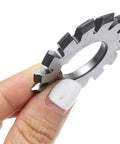8 Pc Gear Cutter Set In High Speed Steel For Milling Machines, 20 Degree Pressure Angle, close-up of a disk-shaped cutter with 18 teeth