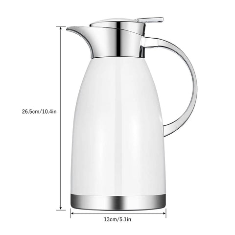 64 Oz Insulated Coffee Carafe With Double Wall Vacuum Keeps Coffee Hot Or Tea Cold, 18/8 Stainless Steel Thermal Carafe For Office Or Home, Wide Mouth, Leakproof Lid, Easy Pour, Elegant Design For Everyday Use