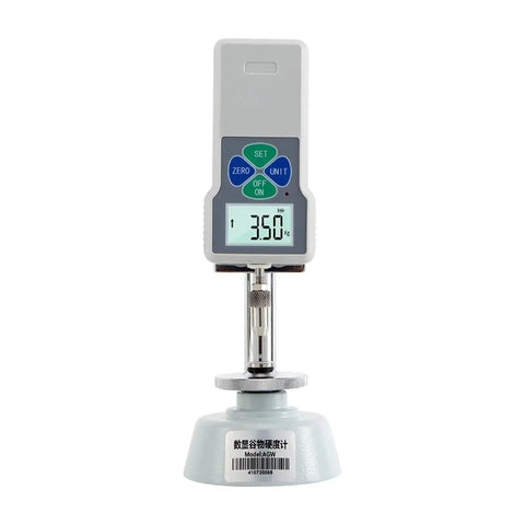 Handheld Digital Hardness Tester And Sclerometer For Corn Wheat Coffee And Feed in gray, displaying weight measurement.