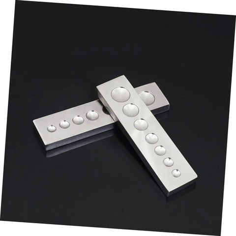 Heavy Duty Three Piece Rivet Setter Base Tool Built From Smooth Polished Stainless Steel Makes Quick Work Of Setting Snap Fasteners Studs And Grommets On Leather Crafts With Zero Fatigue Operation