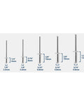 Pro Grade Aluminum Pop Rivets Kit 70 Piece Set, Blind Rivets In 5 Sizes displayed with dimensions, smooth finish, durable construction