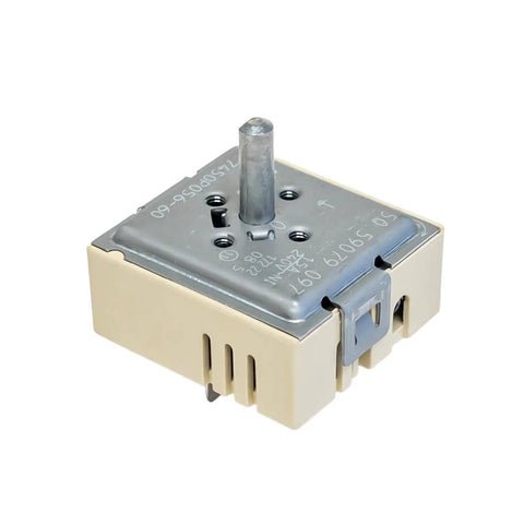 Heavy Duty Infinite Control Switch For Range Stove That Fits Whirlpool Models Perfectly Replaces 74011489 showing top view of switch.