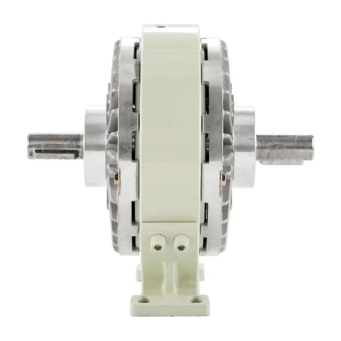 Front view of Heavy Duty Magnetic Powder Clutch Brake 0.6 To 10 Kg DC24V with base, single or double shaft for industrial machinery