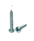 Cross Pan Head Sheet Metal Screw Zinc Plated Size 10 Diameter 1.25 Inch Length Pack of 25 Durable Fastener Kit close-up