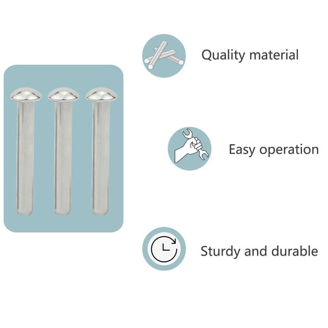12 Pcs Rivets For Spade Handle Made From 304 Stainless Steel Half Round Head 50x6mm with features graphic