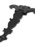 Black decorative T-strap hinge for barn doors, cabinets, or wooden boxes. 4 Pcs T Strap Hinges Black Decorative Door Hinges For Barn Doors.