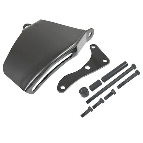 Complete Beefed Up All In One Semi Gloss Black Steel V Belt 2 Groove Long Water Pump LWP Crank Pulleys Kit components