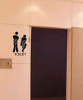 Removable Man And Woman Washroom Sign For Restroom Door Sticker DIY Wall Decor Dope Toilet WC Sign Black Finish on Door