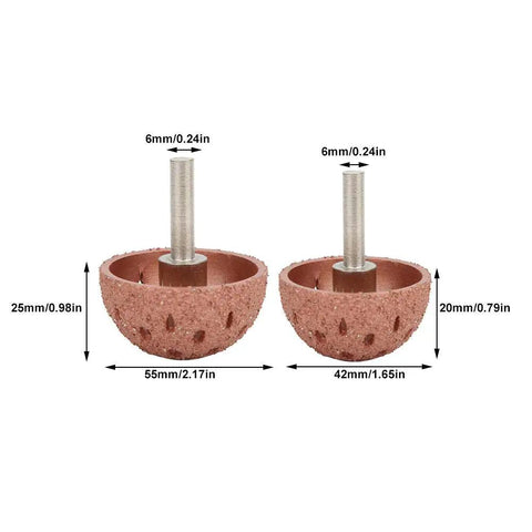 Built Tough Two Piece Tungsten Steel Bowl Grinding Heads For Tire Repair Angle Grinder Attachments, 42mm and 55mm sizes.