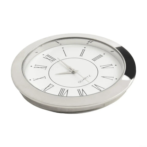 MINI Clock Insert Quartz Movement 55mm With Gold Or Silver Tone Bezel And Stainless Back, side view