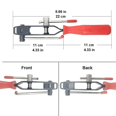 Universal CV Boot Band Clamp Tool Kit With Adjustable Drive Shaft Clamps, Pro Grade Axle Boot Pliers front and back view