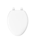 Toilet Seat With Color Matched Hinges And Compression Molded Wood For Traditional Bathrooms, simple overhead view