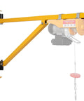 Solid Doppy Wall Mount Jib Crane Heavy Duty Hoist Bracket 180 Degree Swivel Scaffold lifting arm in yellow carbon steel.