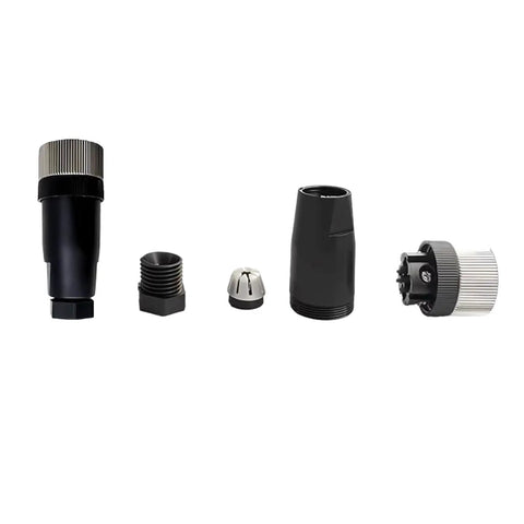 M12 5 Pin Female Connector A Coding Industrial Circular Field Wireable Sensor IP67 Unshielded Straight Type Adapter parts view