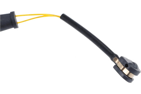 Front-right brake pad wear sensor for Mercedes S550; black plastic body with yellow wires
