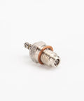 Close-up of an F-Type plug from Mini Metal Nitro Engine Starter Kit For L2 Nitro Engine Model And Physics Experiments For Adults And Hobbyists Go To Gear With Durable Metal Build Two F Type Plugs And Compact Fuel Tank on a white background.