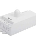Smart Microwave Motion Sensor Switch 5.8GHz TDL1913, pure white PVC, wall mount, angled view.