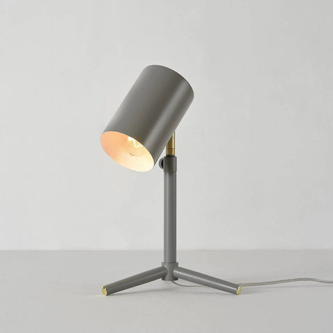 Close-up of one lamp from the 2 Light Desk Lamp Set in Matte Black With Matte Brass Accents, 19 Inch Sleek Modern Task Lamps