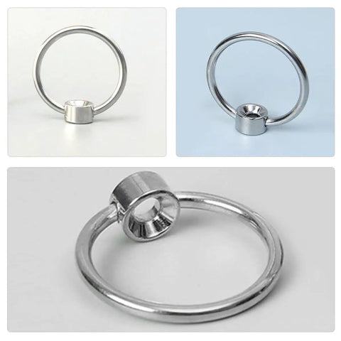 Solid Metal Pull Ring Handles 12-Piece Set, Screwless Drop Ring Pulls For Cutting Boards and Cabinet Doors, Vintage Style
