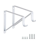 Totally Legit Closet Rod And Shelf Brackets Size 11 By 9.5 Inch Steel Wall Mount, white heavy duty brackets with screws.