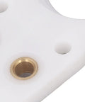 Close-up of Heavy Duty Abs Tool Clamp For Cnc Machines Robust Precision Auto Fixing Jig showing brass inserts and white ABS material.