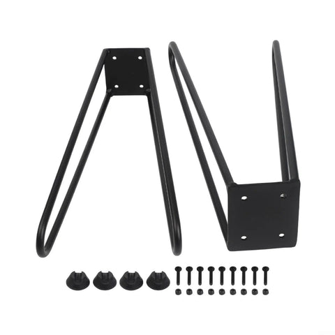 Beefy Foldable Iron Table Legs With Rubber Feet Industrial Modern DIY Desks And Coffee Tables 2 Pack 16 Inch Tall Heavy Duty