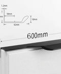 Matte Black 24 Inch Edge Finger Pull Handles 2 Pack Aluminum Alloy Concealed Cabinet Door Pulls for Wardrobe Drawers with screws.