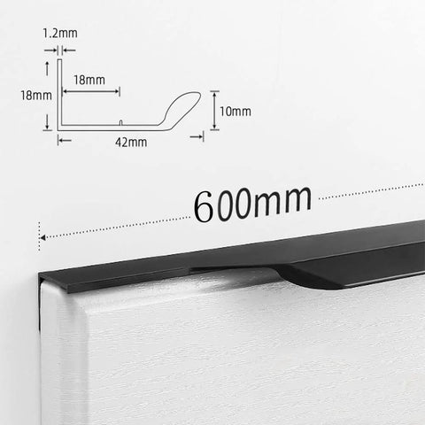 Matte Black 24 Inch Edge Finger Pull Handles 2 Pack Aluminum Alloy Concealed Cabinet Door Pulls for Wardrobe Drawers with screws.