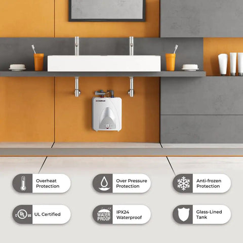 Under Sink Point Of Use Hot Water Heater 1.3 Gallon 120V 1440W Instant Hot Water Wall Or Floor Mount Easy Install Energy Saver