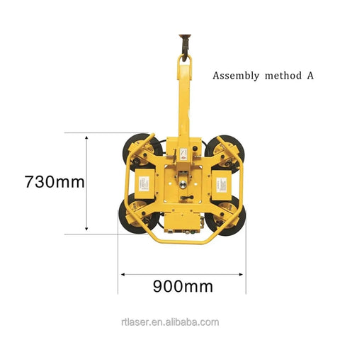 Heavy Duty Steel Vacuum Lifter With Suction Cup Crane For Easy Glass And Metal Moving Featuring Built In Overload Valve and Sweet Solid Frame 900mm x 730mm