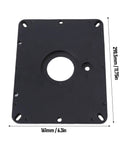 Heavy Duty Router Lift Kit With Solid Aluminum Alloy Build Featuring Four Insert Rings Straight Up Precision For Woodworking Projects showing black aluminum router lift plate dimensions.