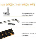 Tough As Nails Anti Theft License Plate Screws Featuring Tamper Resistant M6 Security Bolts In Rust Proof 304 Stainless Steel parts overview
