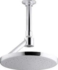 Statement Open Rain 9-Inch Rainhead with wide-nozzle face plate, polished chrome finish, gravity-driven soft rain, ceiling mounted view.