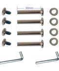 6mm Shaft Hex Socket Inline Skate Wheel Axle Replacement Kit With Installation Tools, 4x 30mm Screws, 4x Axles, Wrenches