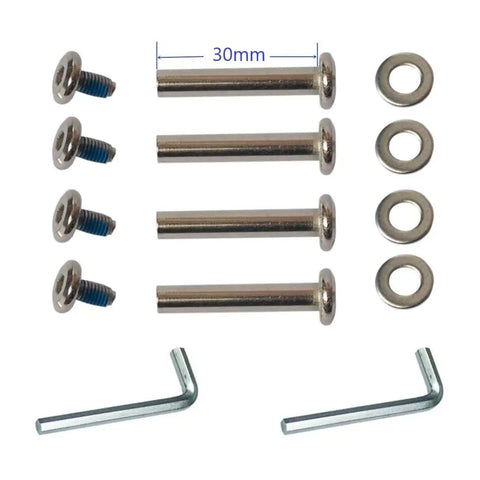 6mm Shaft Hex Socket Inline Skate Wheel Axle Replacement Kit With Installation Tools, 4x 30mm Screws, 4x Axles, Wrenches