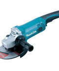 Professional 7 Inch Angle Grinder With A Blazing 2000 Watt Motor And 8500 RPM Speed Built Like A Tank For Rock Solid Grinding On Steel Without Any Lock On Switch, showing the tool's design and disc.